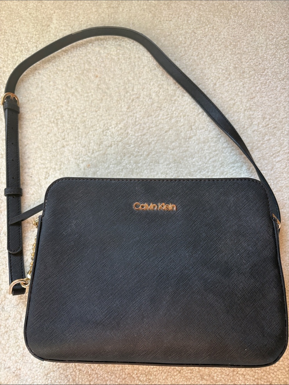 Calvin Klein Black and Gold Crossbody Bag